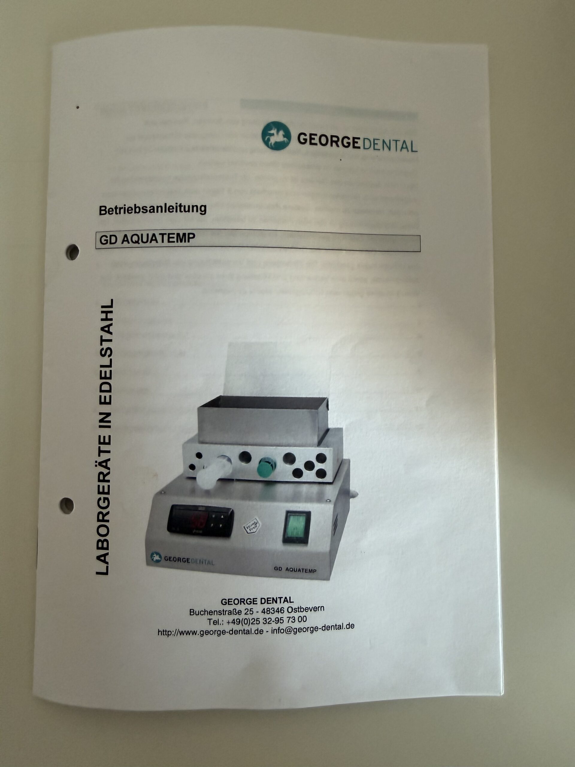 REITEL Feinwerktechnik / GEORGEDENTAL GD Aquatemp Edelstahl | 338240