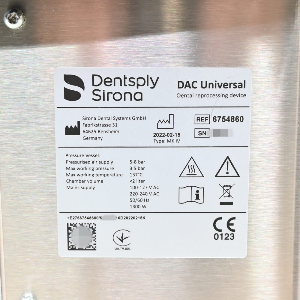 Sirona DAC Universal MK IV Thermodesinfektor, Instrumentenhygiene Baujahr 2022 gebraucht & generalüberholt | 339591