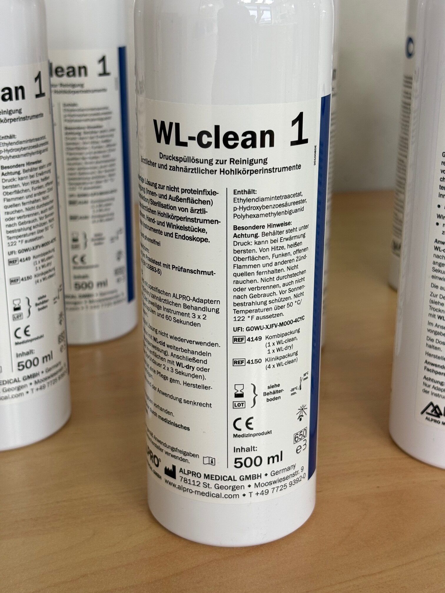 UNGENUTZT: Alpro WL-clean (5 Dosen) & WL-cid (4 Dosen) Reinigung + Desinfektion Druckspüllösung für zahnärztliche Hohlkörperinstrumente | 338254