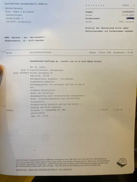 Sirona Orthophos XG5 2D BJ. 2014 OPG neuer Röntgenstrahler 2025 | 339006