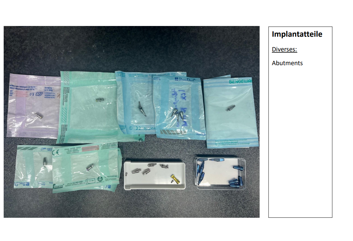 Implantate, Implantatteile, Instrumente, Bohrer und Schleifkörper Typ: ICX, Nobel Biocare, teilweise original verpackt, … | 340384