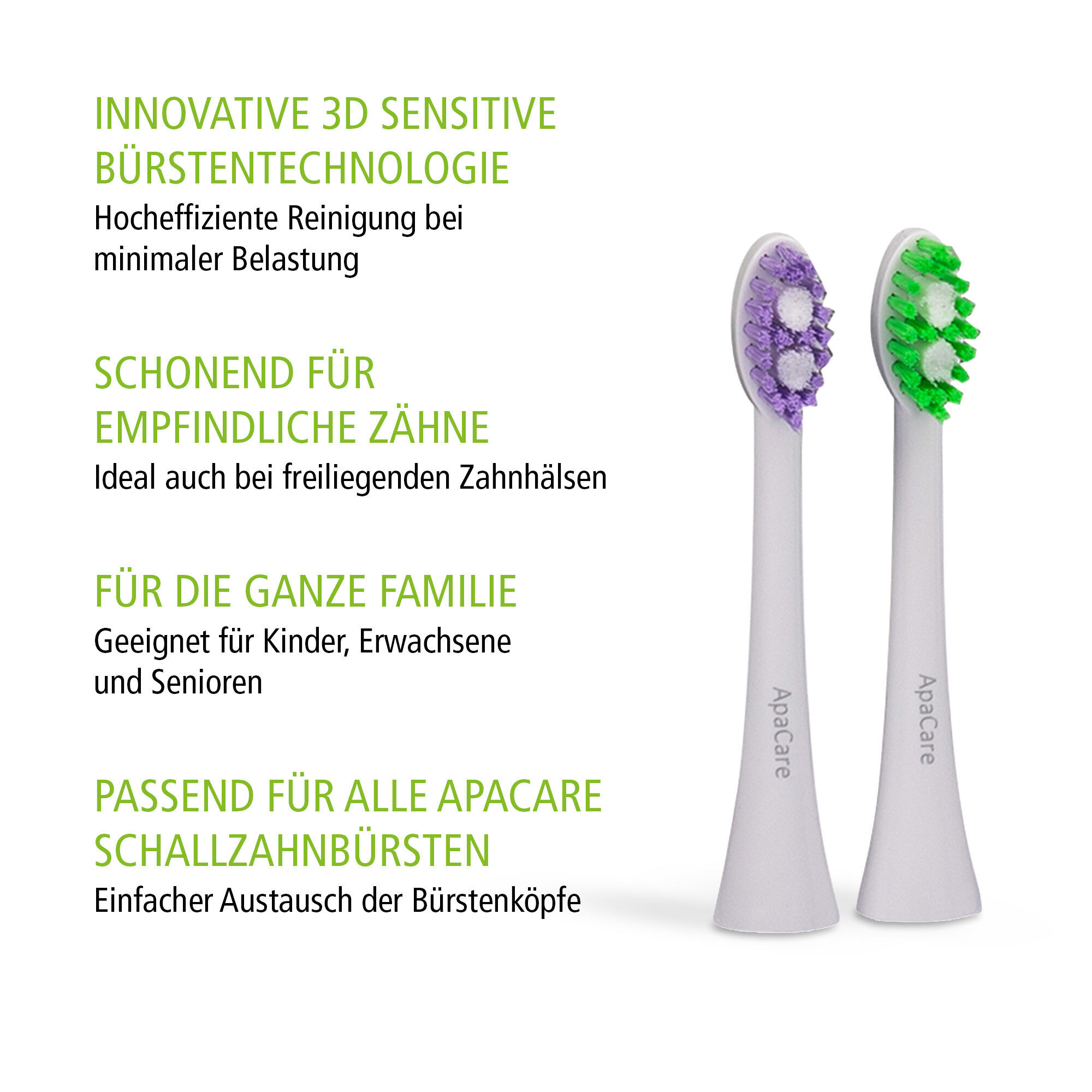 ApaCare Sonic 3D Sensitive Bürstenköpfe 2 St. | 410023
