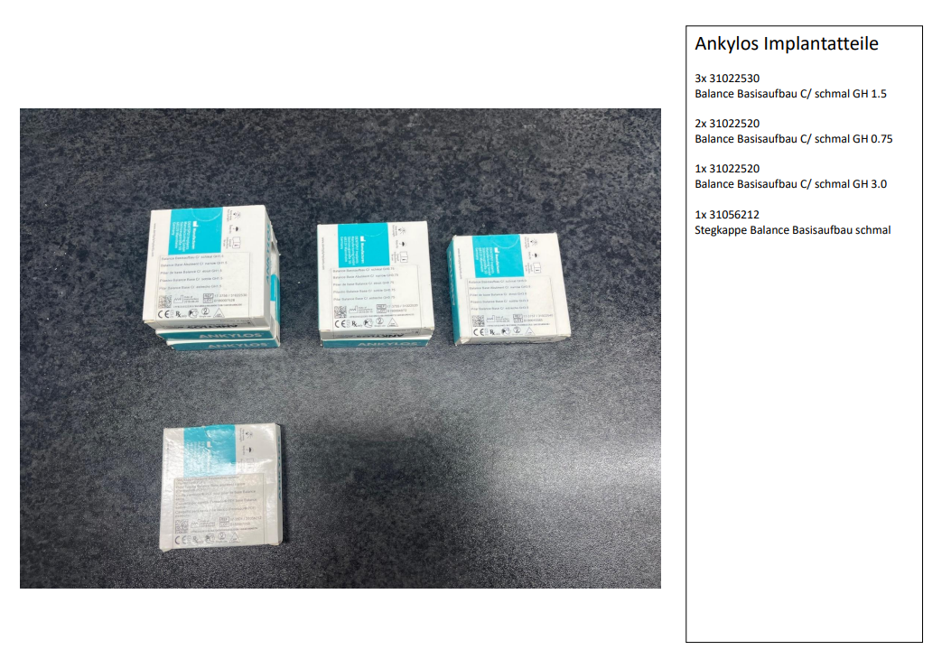 Dental Implantate, Implantat Set, Implantatteile original verpackt Typ: Ankylos, Nobel Biocare, ICX, ICX – Magelan, Bredent, Trion, MIS-SEVEN, Ti TIOLOX, Gutta, Percha, Endo, … | 340396