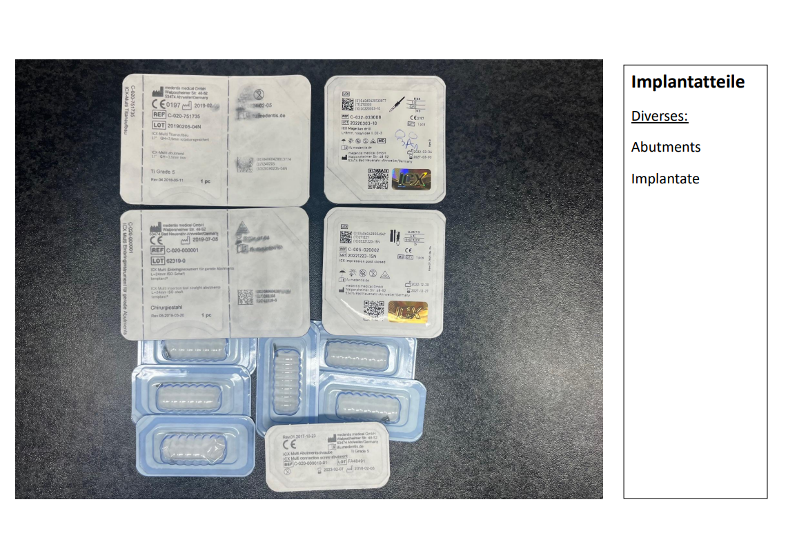 Implantate, Implantatteile, Instrumente, Bohrer und Schleifkörper Typ: ICX, Nobel Biocare, teilweise original verpackt, … | 340388
