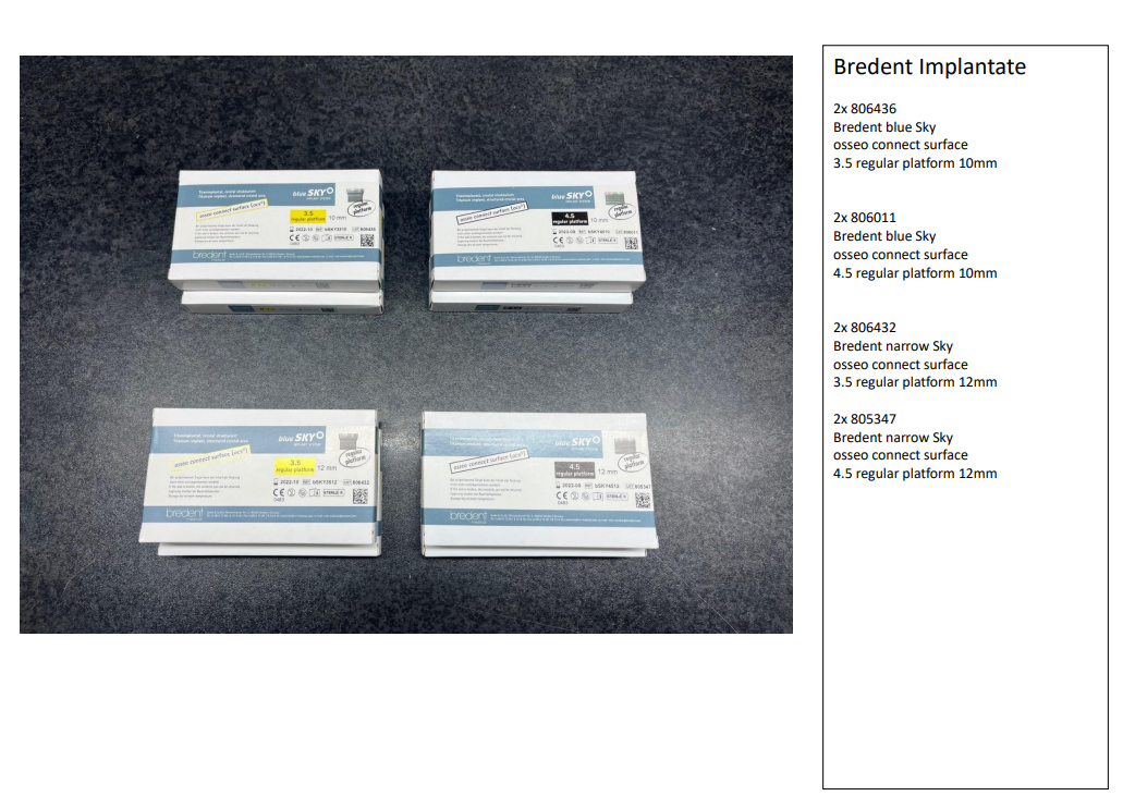 Dental Implantate, Implantat Set, Implantatteile original verpackt Typ: Ankylos, Nobel Biocare, ICX, ICX – Magelan, Bredent, Trion, MIS-SEVEN, Ti TIOLOX, Gutta, Percha, Endo, … | 340401