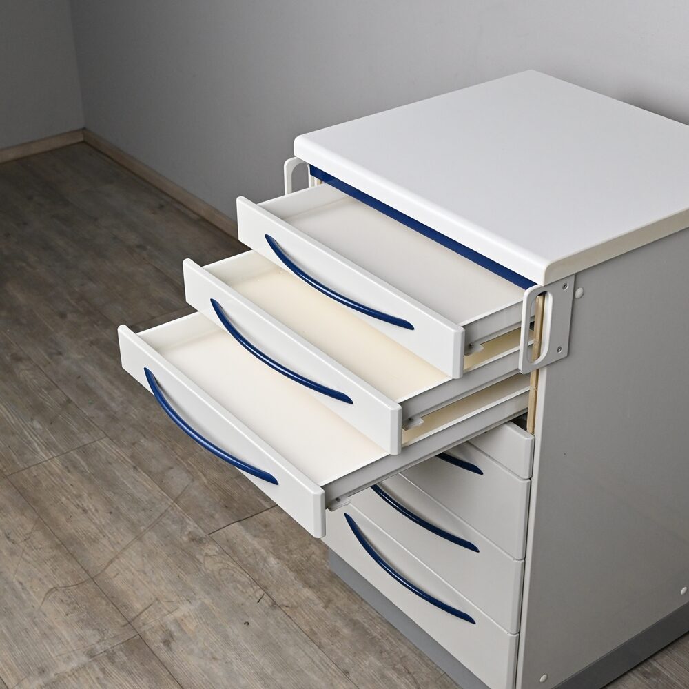 Dental 3er Behandlungszeile / Schrankzeile inkl. 1 Rollschrank aus Stahl, gebraucht | 340841