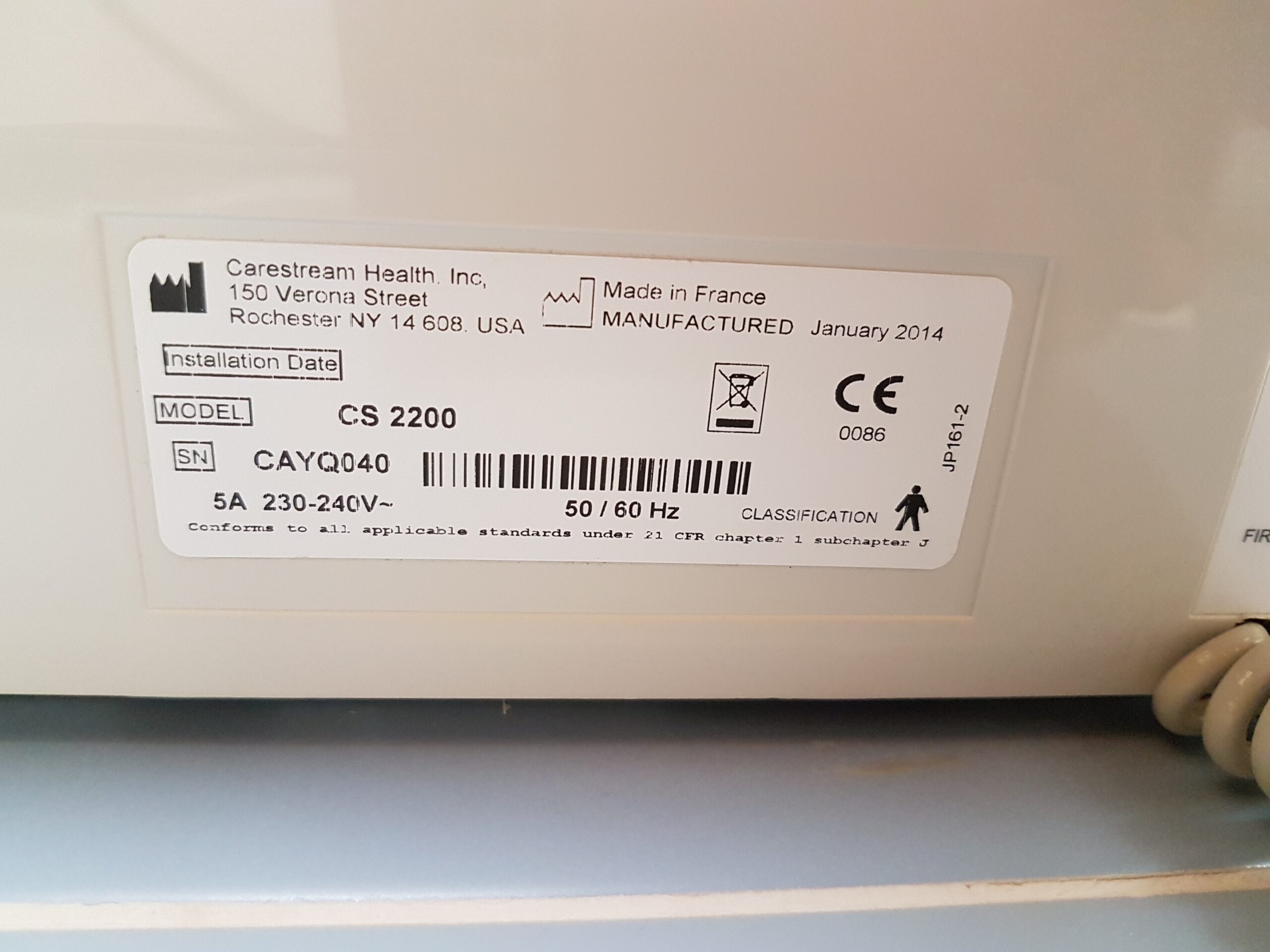 Carestream CS 2200 – kein gültiger TÜV | 342399