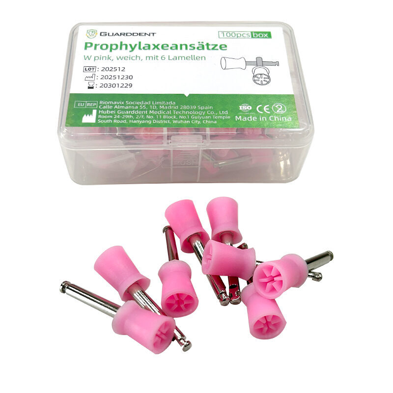 Guarddent Prophylaxeansätze W pink, weich, mit 6 Lamellen (3×100 Stück) | 342374