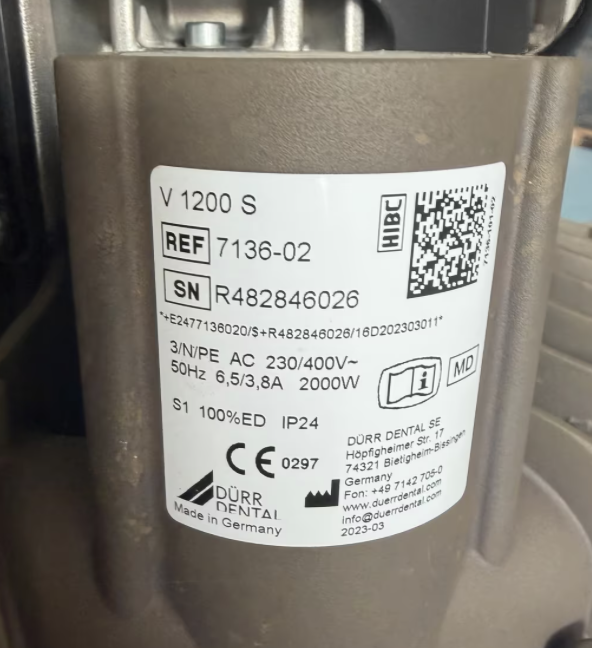 Dürr Dental V 1200 S dentale trocken Saugmaschine | 343547