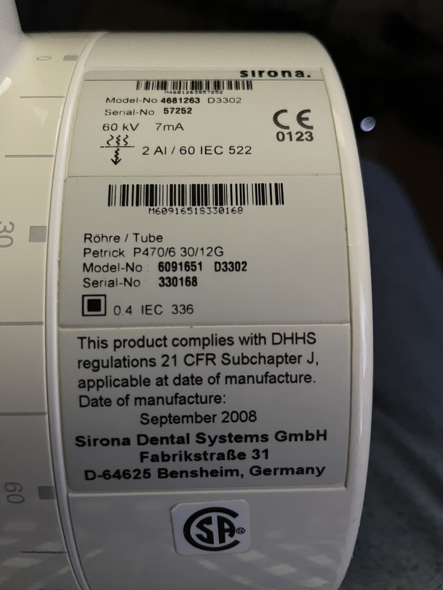 Heliodent DS Röhre funktionstüchtig | 343768