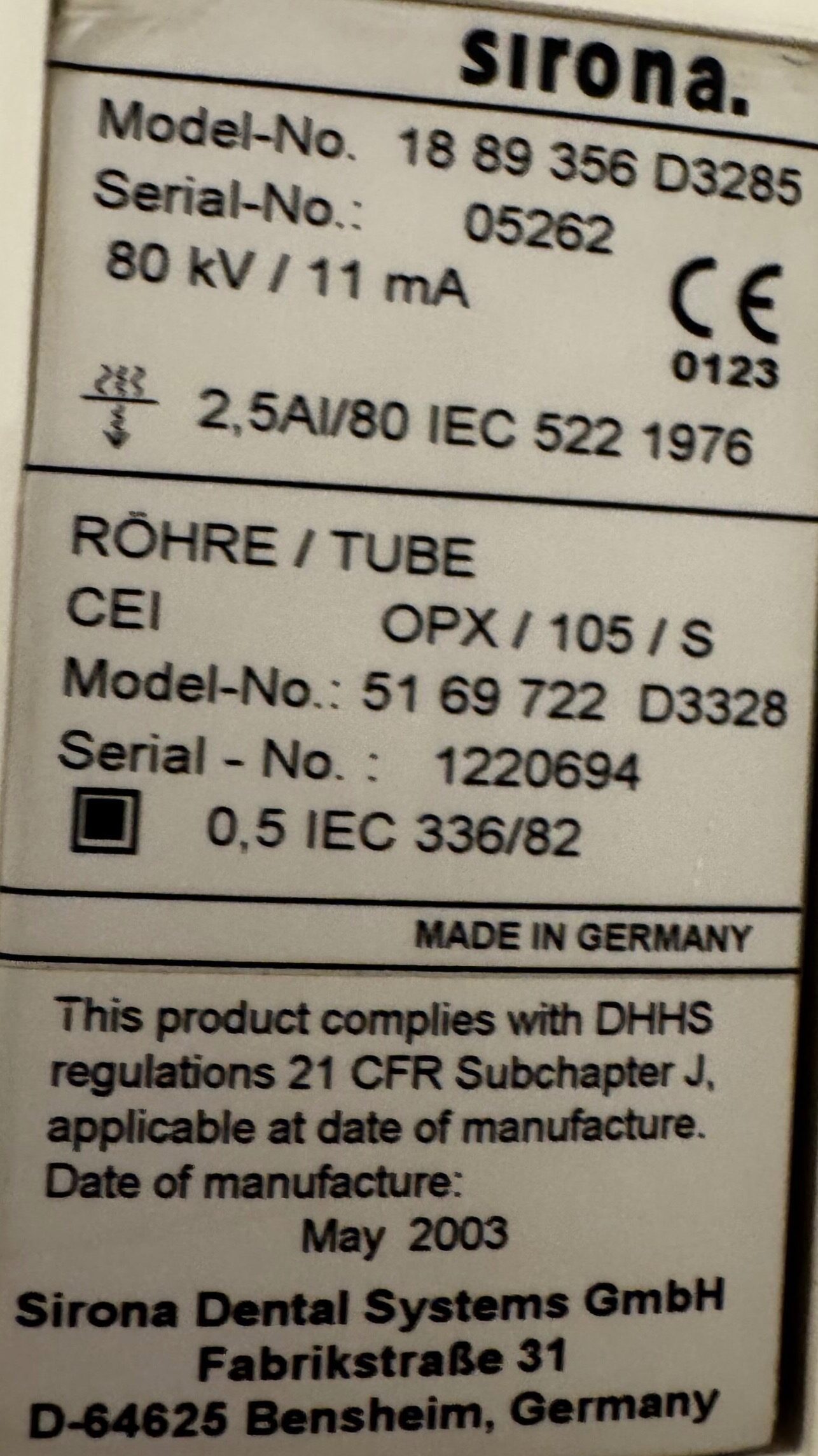 OPG Sirona Orthophos 3 mit digitaler Nachrüstung (digitaler Panoramasensor, voll funktionsfähig) zu verkaufen, 450 € VHB, Baujahr 2003 | 343656