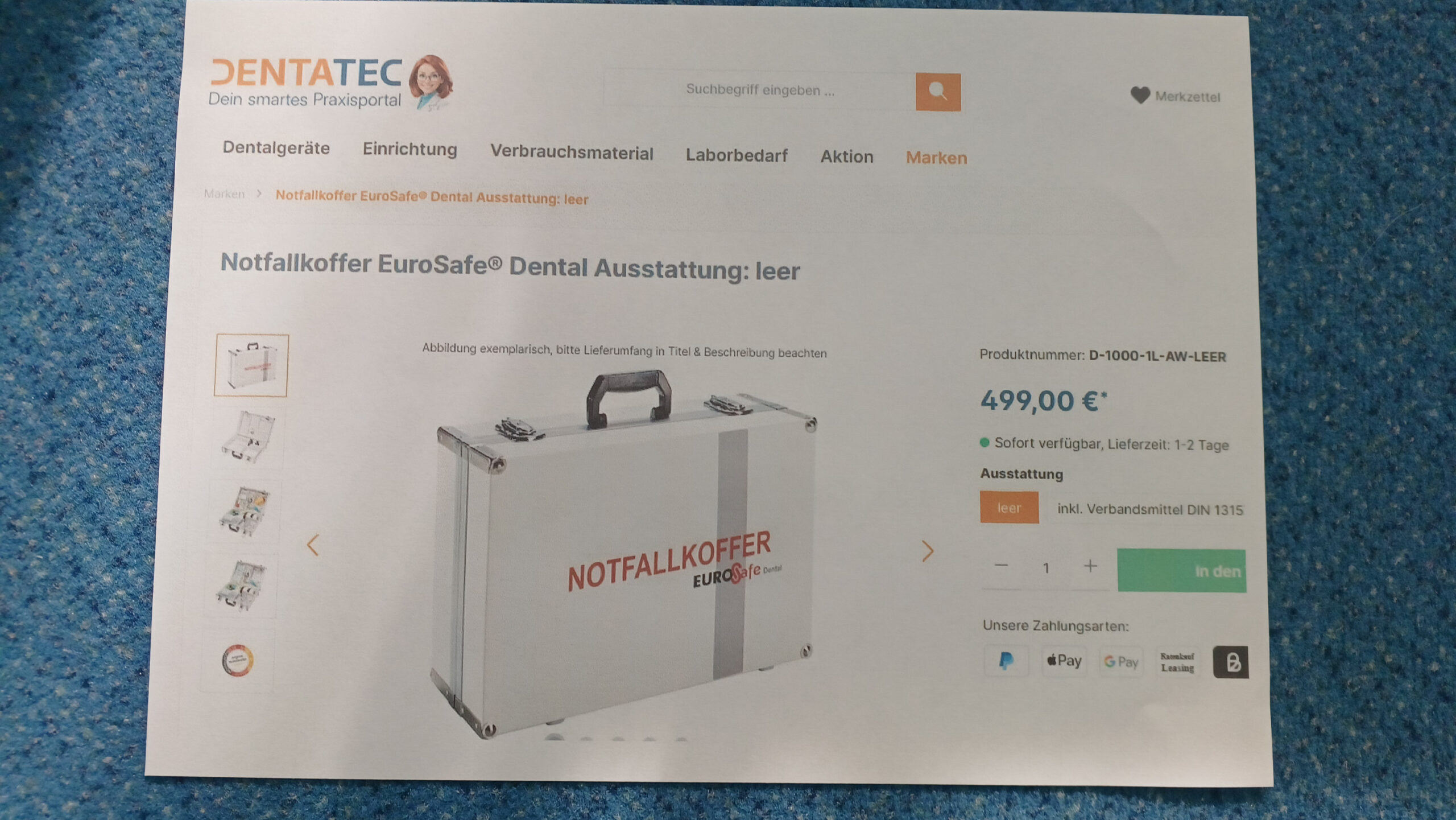 Notfallkoffer Dental – voll bestückt | 344210