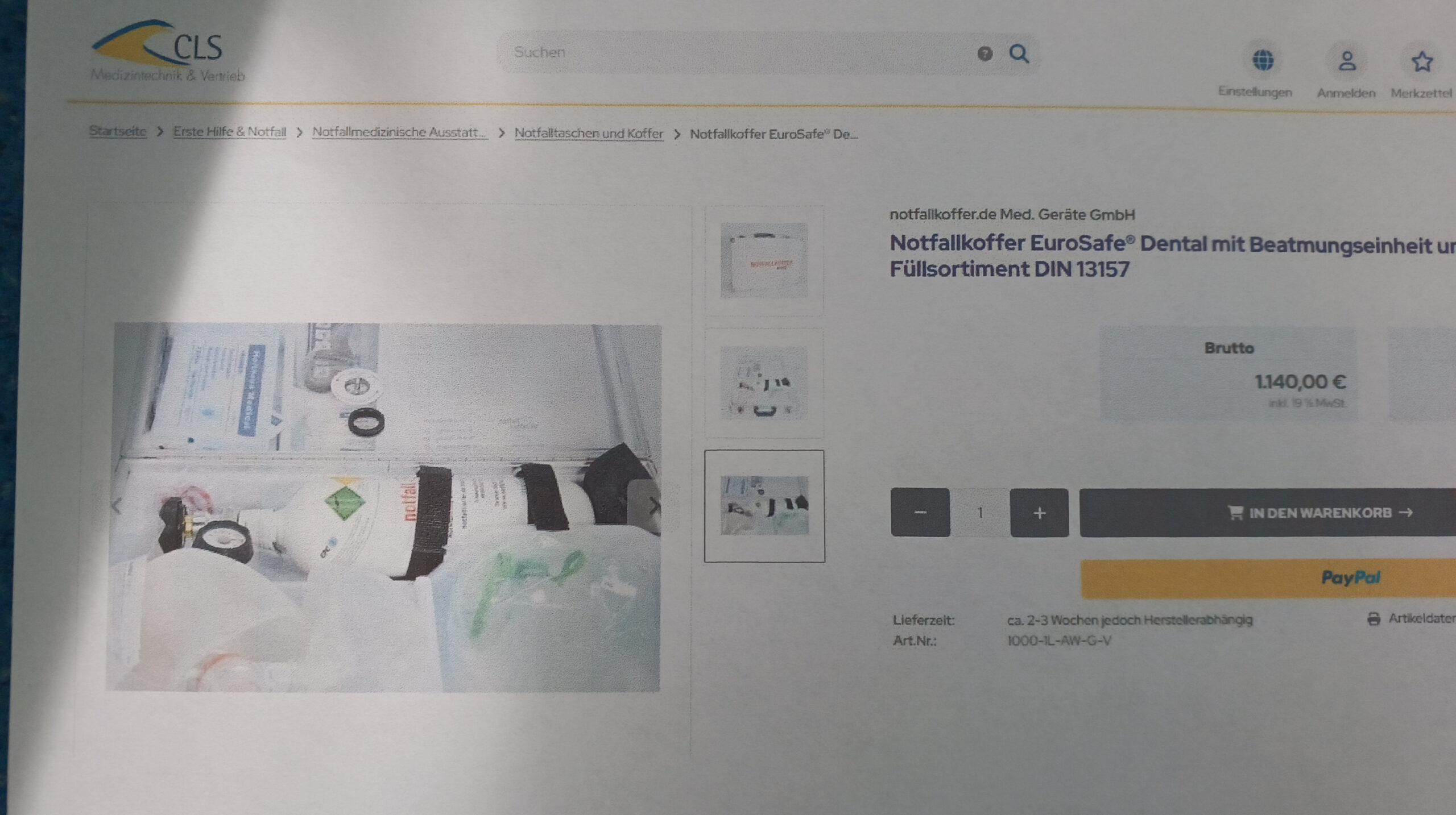 Notfallkoffer Dental – voll bestückt | 344211