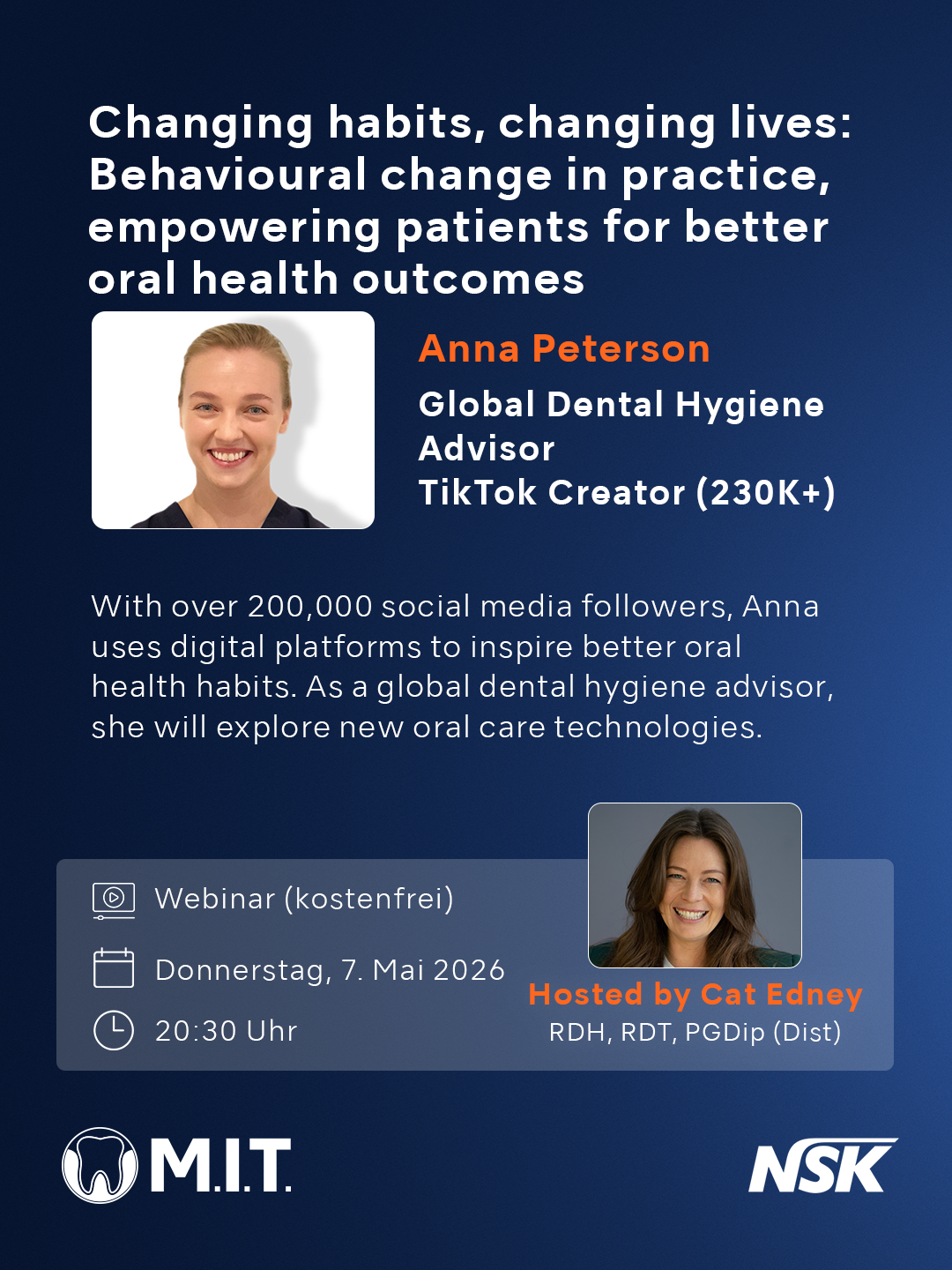 M.I.T.-Webinar: Changing habits, changing lives: Behavioural change in practice, empowering patients for better oral health outcomes | 343387