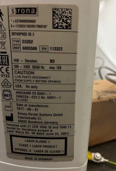 Sirona Orthophos XG 3 BJ 2017 gebraucht | 343792