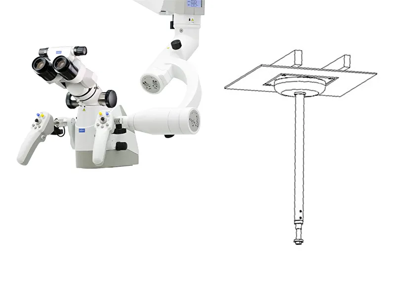 Mikroskop ElektroMag (OMS3200 R2) inkl. VarioDist, 180 deg inclinable binacular foldable Adapter – Deckenhalterung | 344970