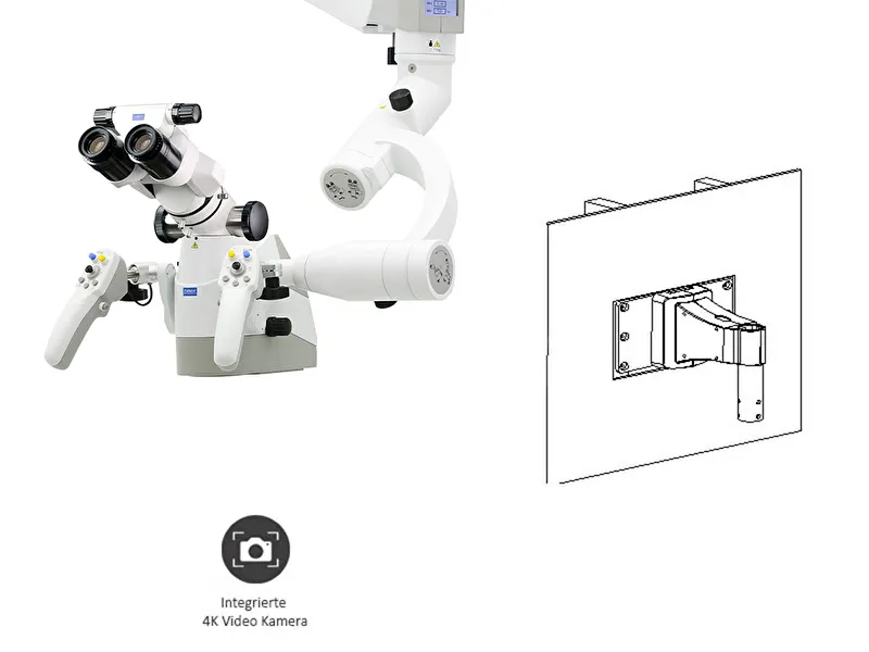 Mikroskop ElektroMag (OMS3200 R2) inkl. 4K Video Kamera – Wandhalterung | 344966