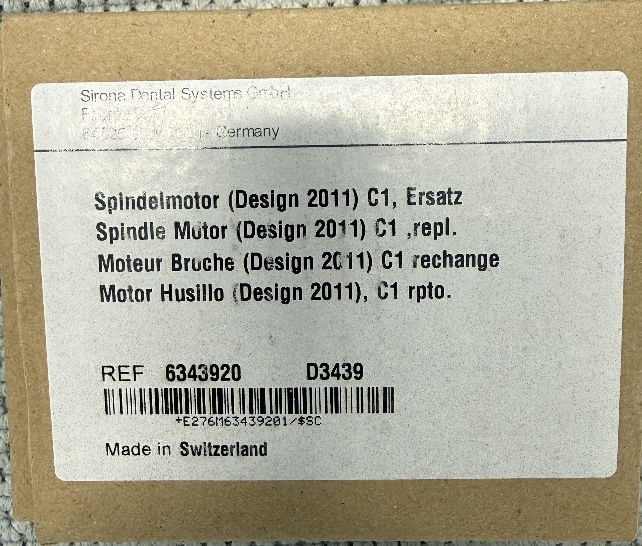 Sirona Cerec C1 Spindelmotor Design 2011 REF 6343920 Ersatzteil NEU/OVP | 345230