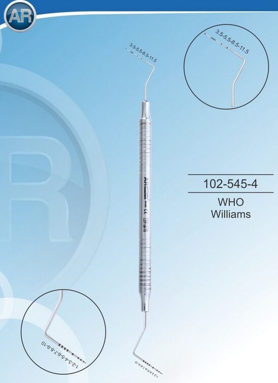 AR Instrumed Parodontalsonde WHO Williams doppelendig (3 Stück) | 376416