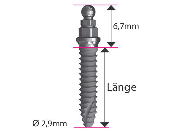 ICX–mini Implantat weiß, Ø 2.9mm, zweiteilig | 377029