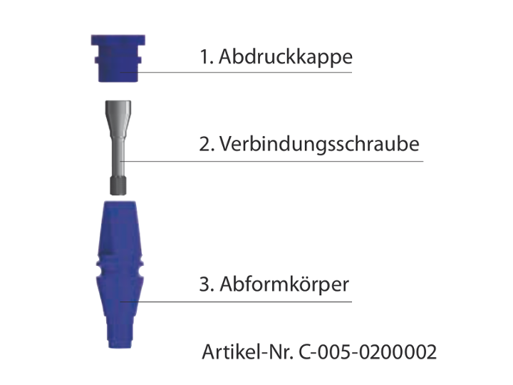 ICX-Titan Abdruckpfosten, blau, geschlossen, 3-teilig | 377251