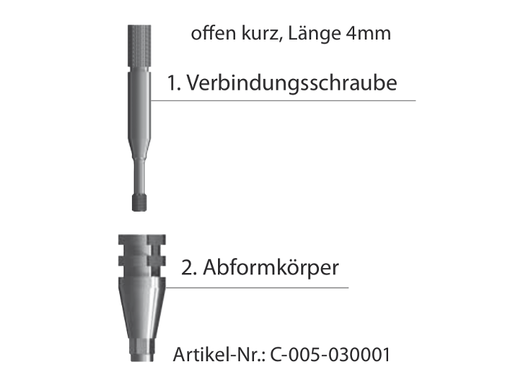 ICX-Titan Abdruckpfosten, offen, kurz 2-teilig | 377257