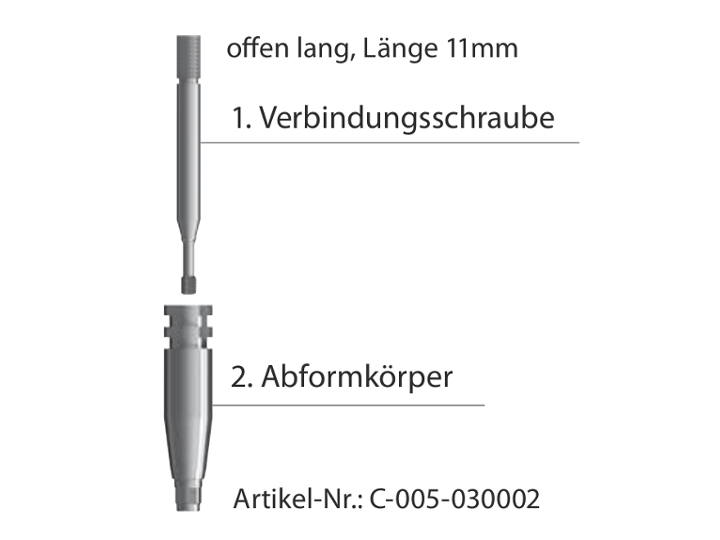 ICX–Titan Abdruckpfosten, offen, lang, 2-teilig | 377265