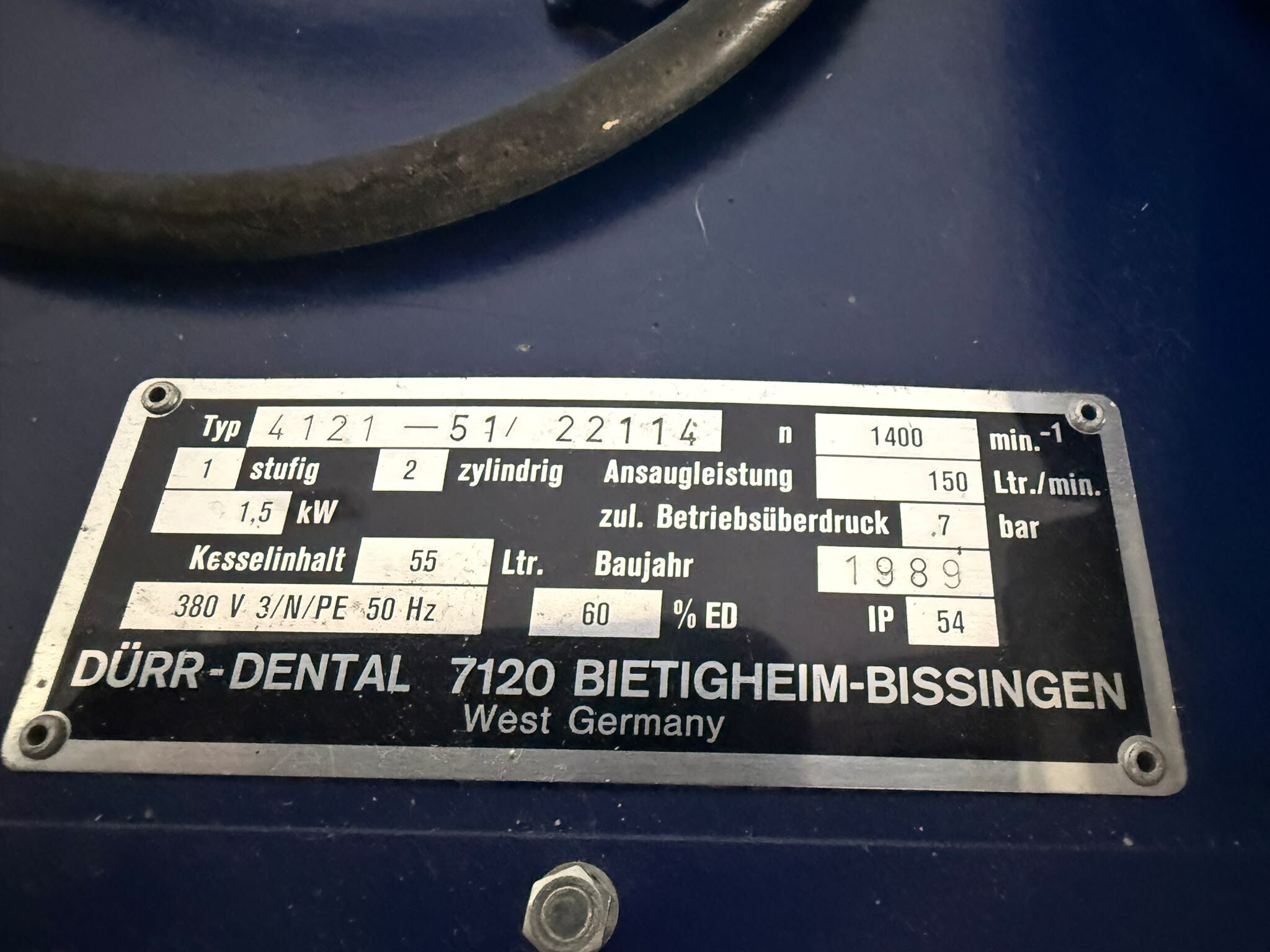 Dürr Dental Tandem Typ 4121-51 / 22114 Kompressor ein Aggregat 400V | 383587
