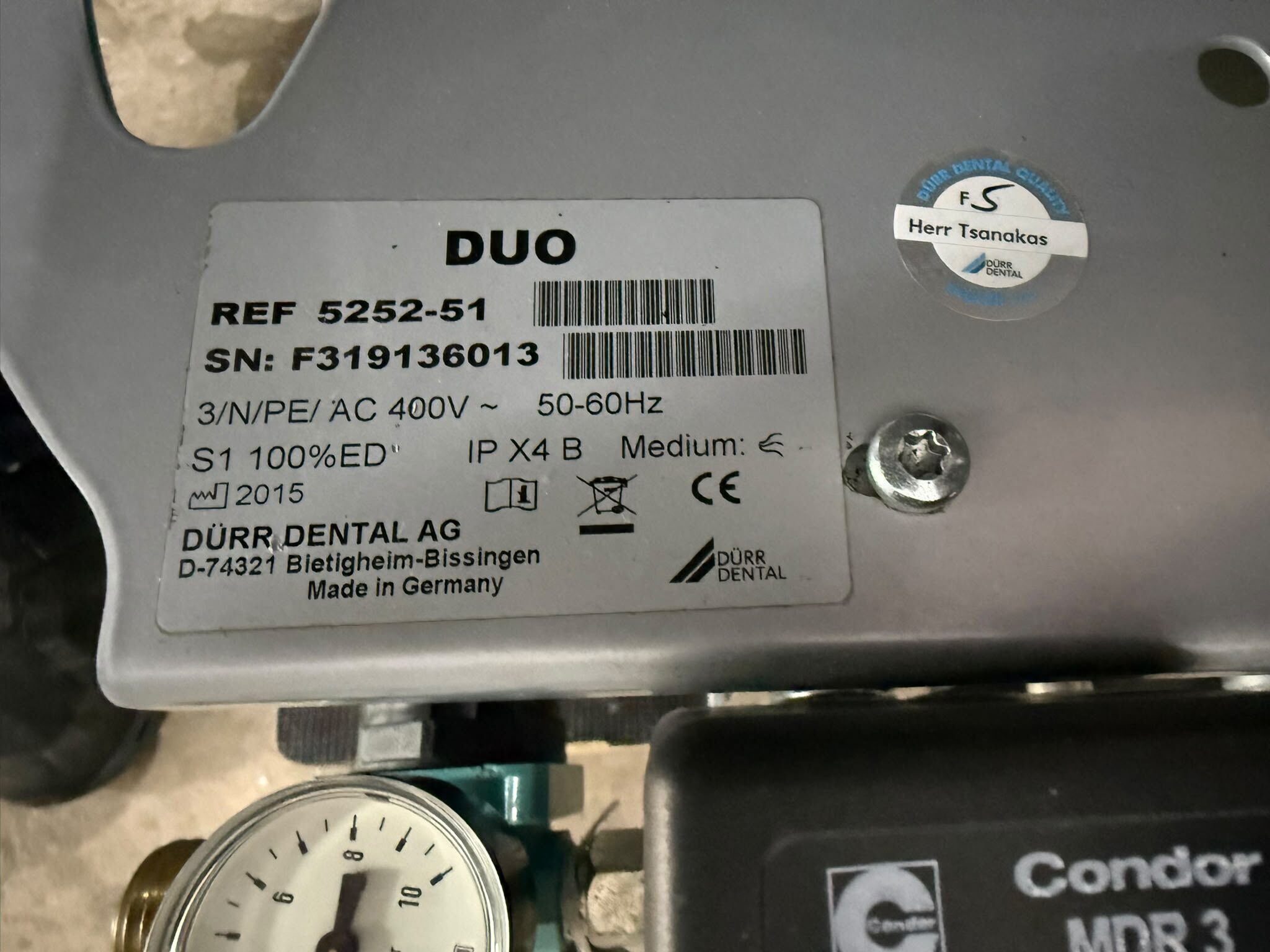 Dürr Dental Duo Silver Airline Kompressor 400V Trocknungspatrone | 383592
