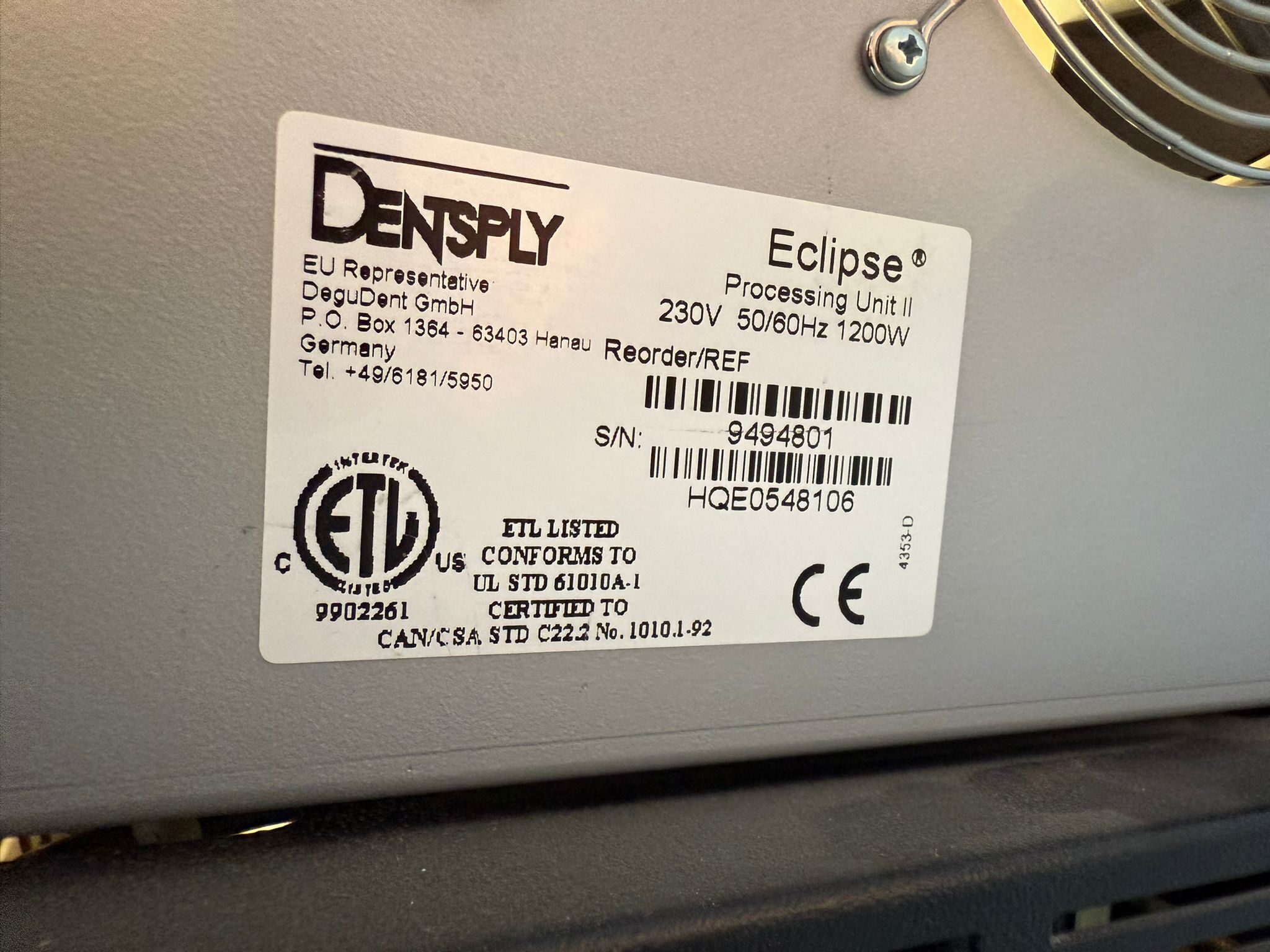 Dentsply ECLIPSE Polymerisationsgerät II Lichthärtegerät Labor Dental | 383175