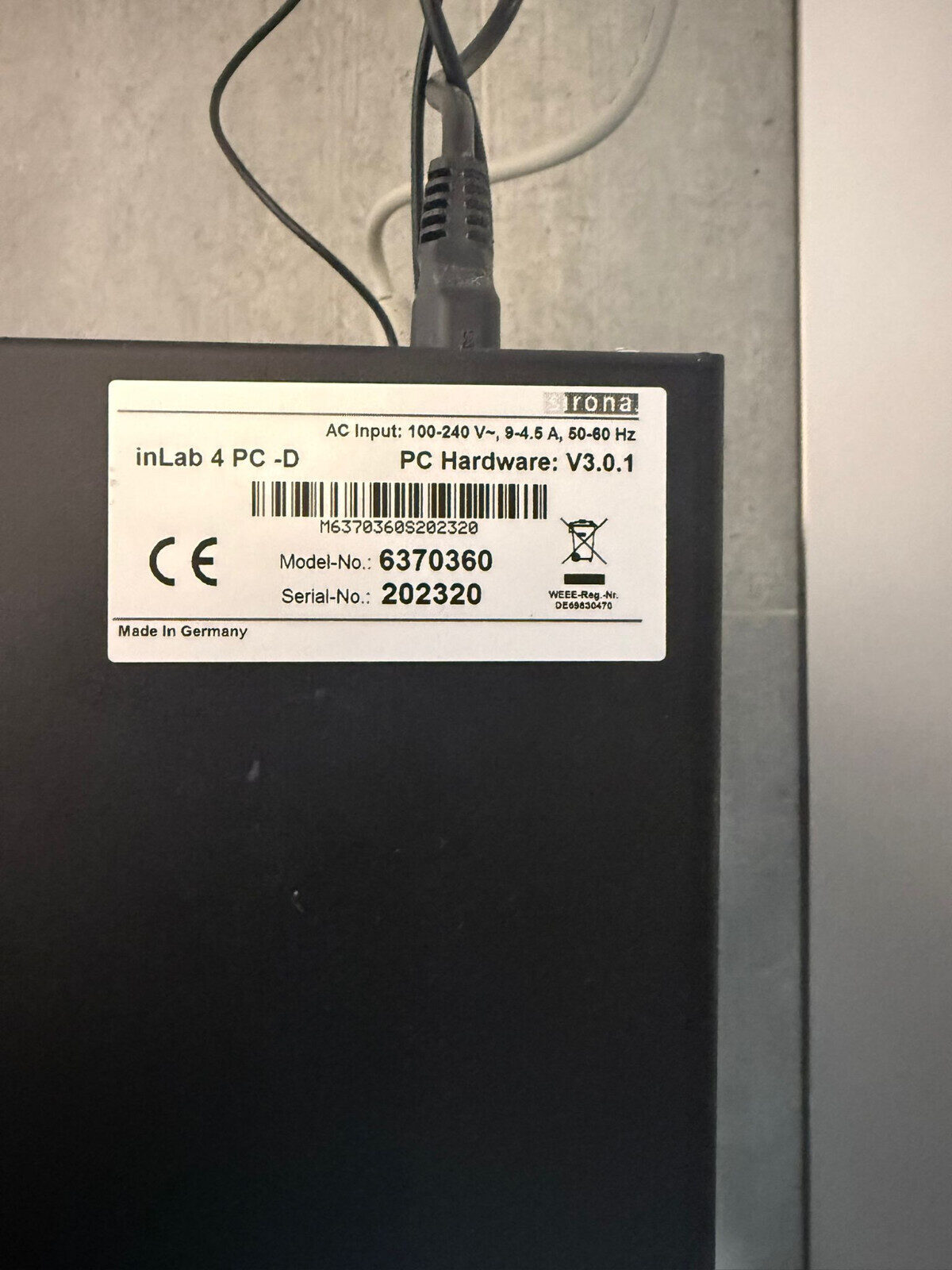 Komplettset ! Sirona inEos X5 Laborscanner Mit inLab 4 PC und Software für Cerec | 382887