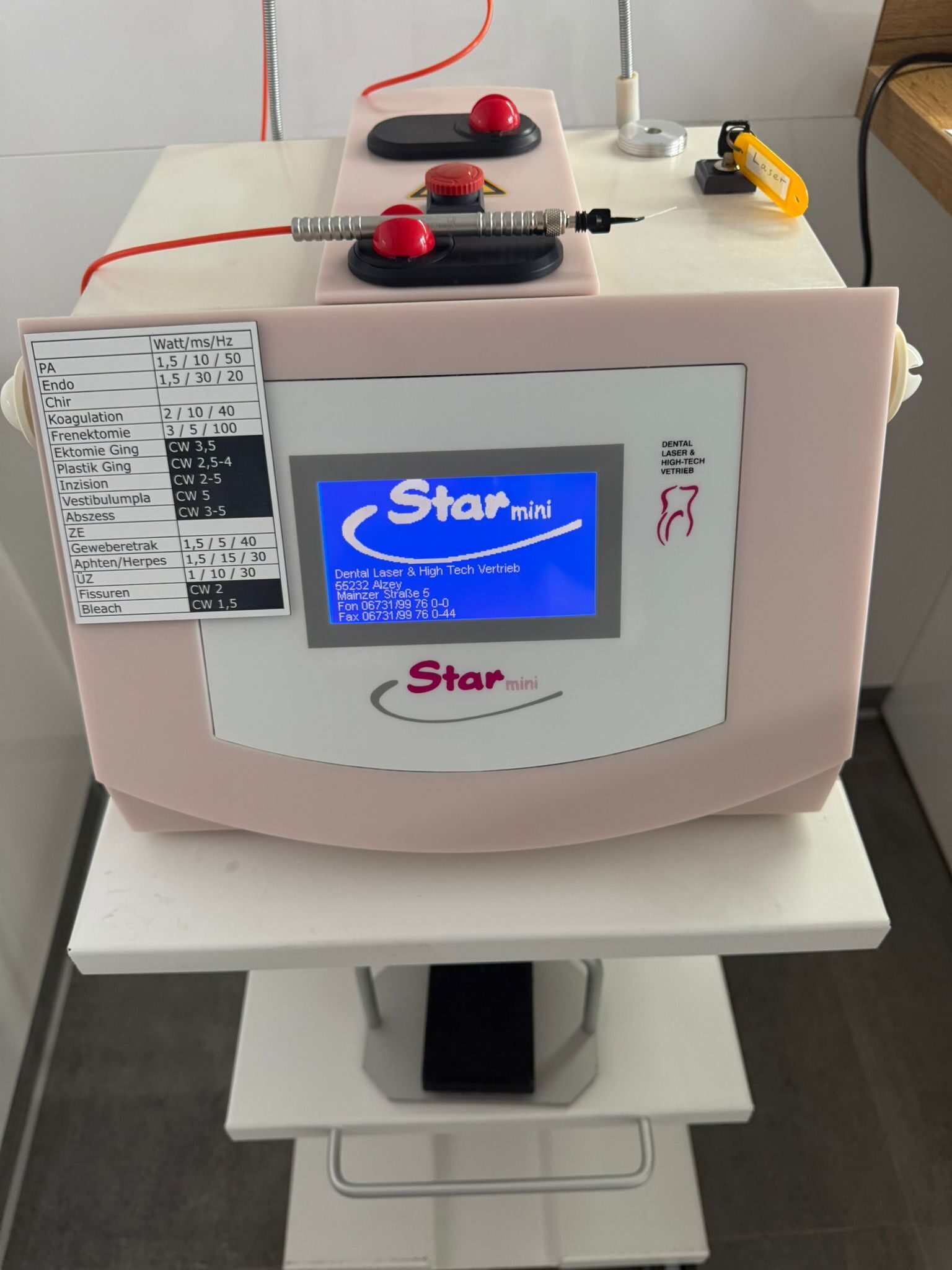 Albers Laser Star mini 103 HNO Diodenlaser Laser Veterinary + Gerätewagen | 383117