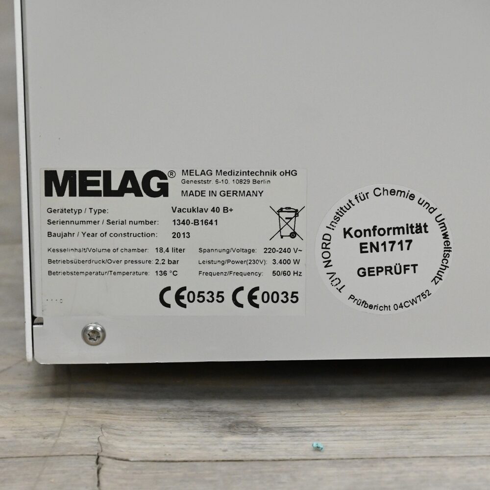 Melag Vacuklav 40 B+ Sterilisator Bj. 2013 geprüft inkl. Standardwartung | 381416