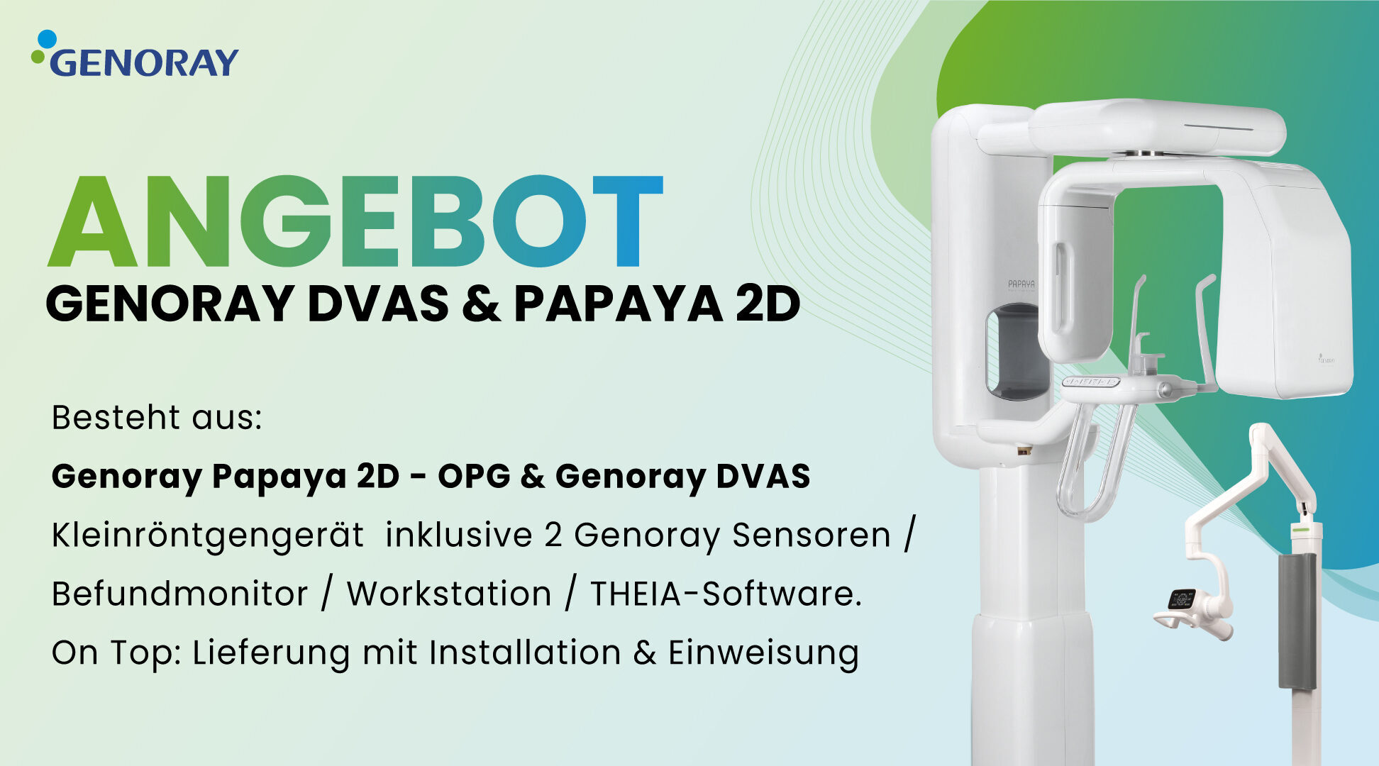 GENORAY – Praxisabgeber „Digitalisierungs-Paket“ inkl. OPG / Kleinröntgen / Sensoren | 380855