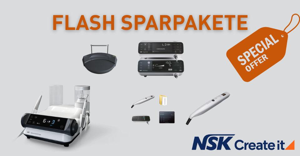 NSK – Sommer Spezial | Varios Combi Pro2 | Ti-Max Z Winkelstücke und Turbinen | Surgic Pro2 & VarioSurg 4 | 380993