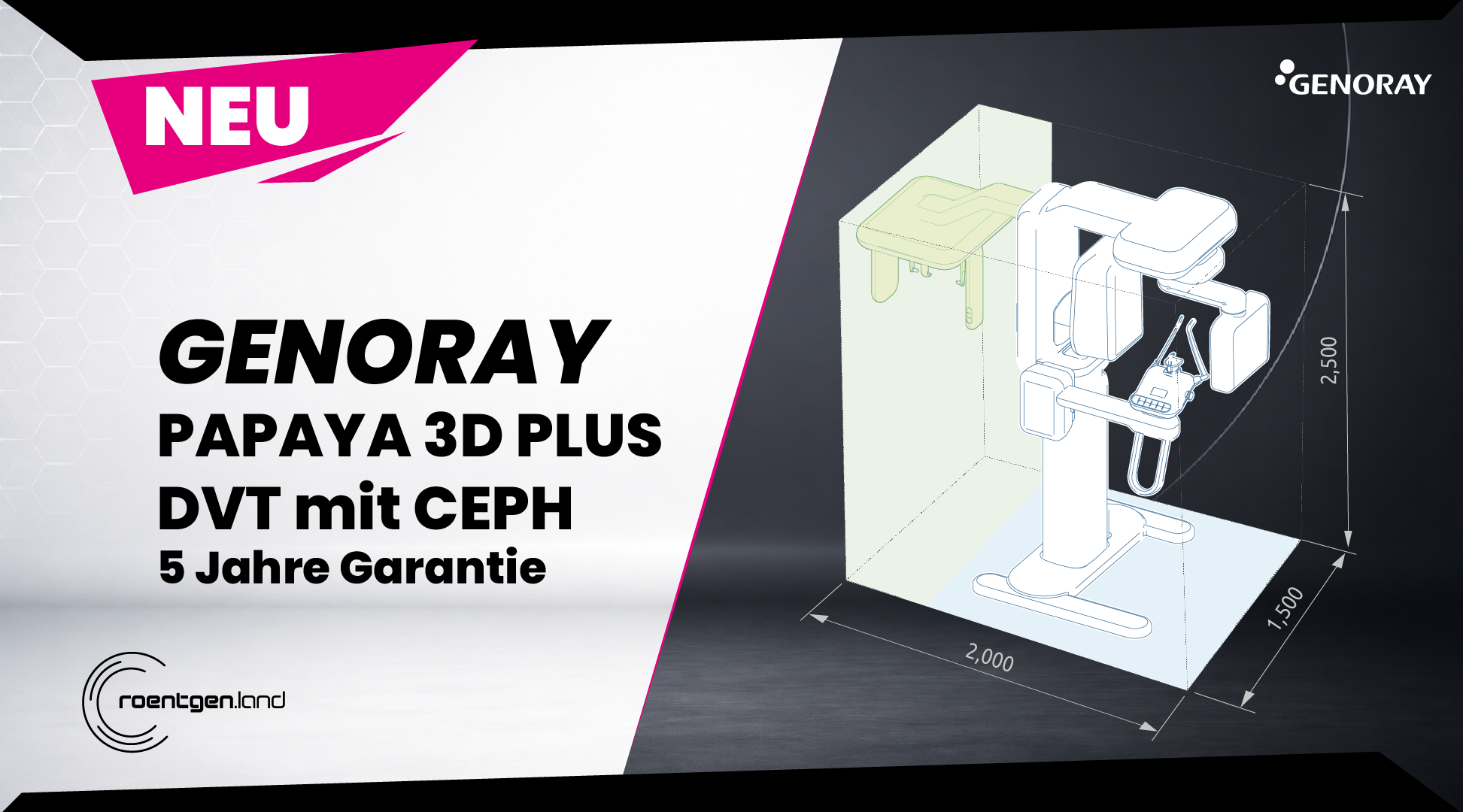 GENORAY PAPAYA 3D + CEPH –  „inkl. Installation, Workstation, Befundmonitor“ | 382334