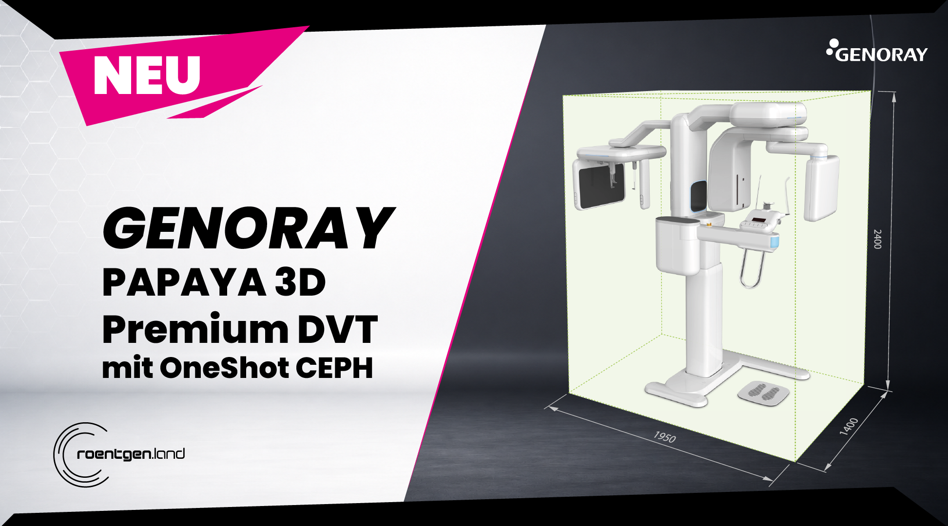 GENORAY PAPAYA 3D Premium + OneShot CEPH – DVT „inkl. Installation, Workstation, Befundmonitor“ | 382329