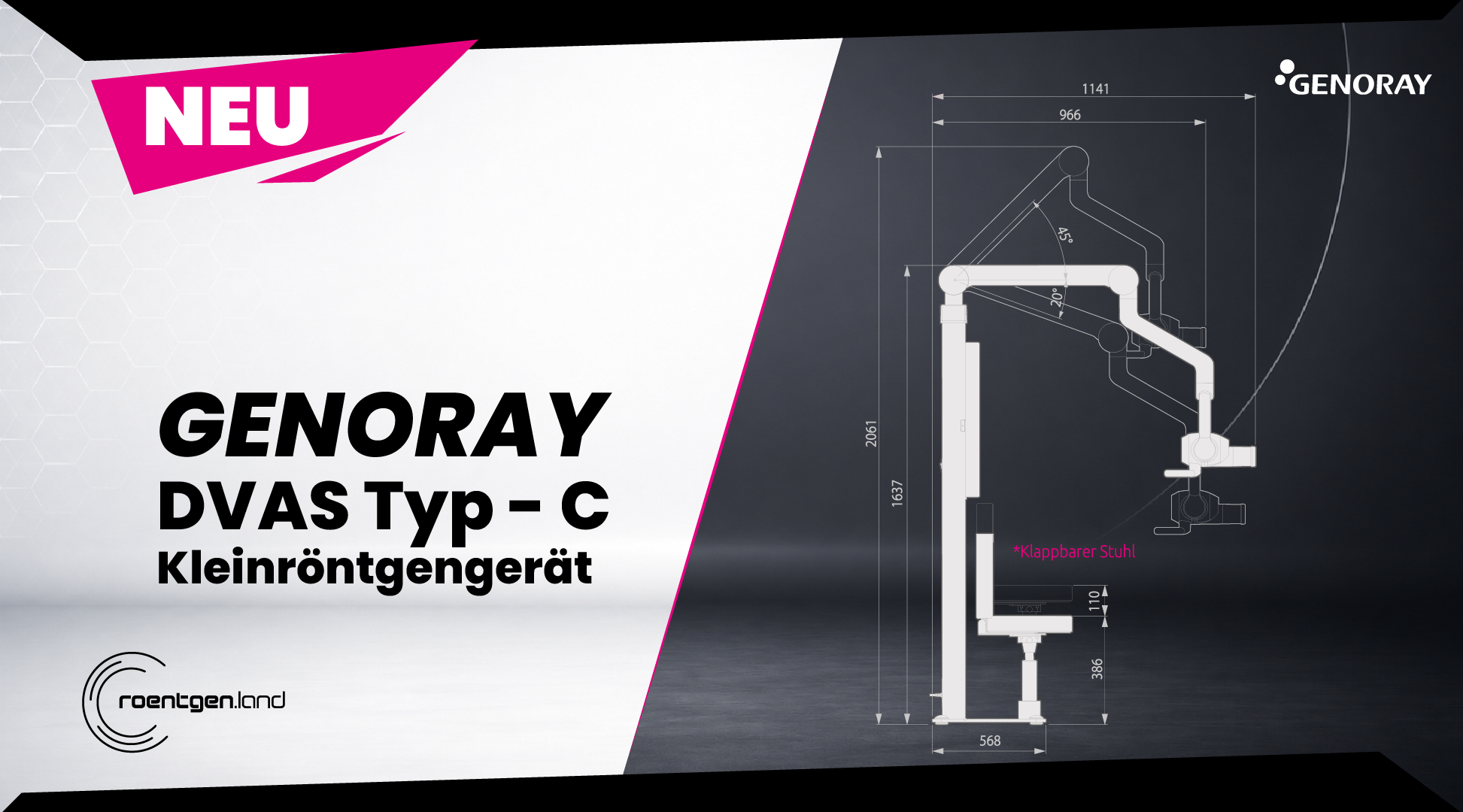 GENORAY DVAS Kleinröntgen Stuhlversion NEUGERÄT | 382285