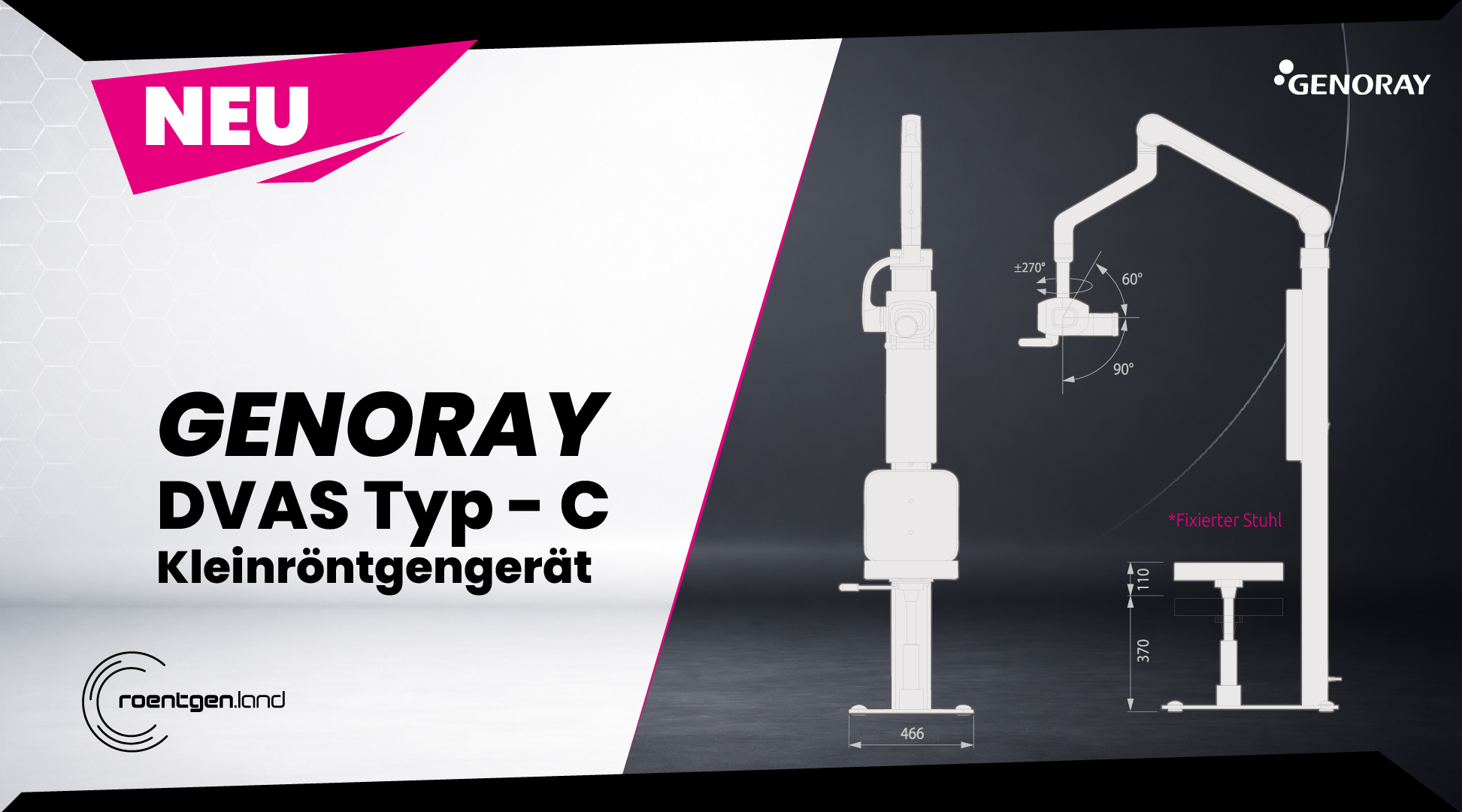 GENORAY DVAS Kleinröntgen Stuhlversion NEUGERÄT | 382286