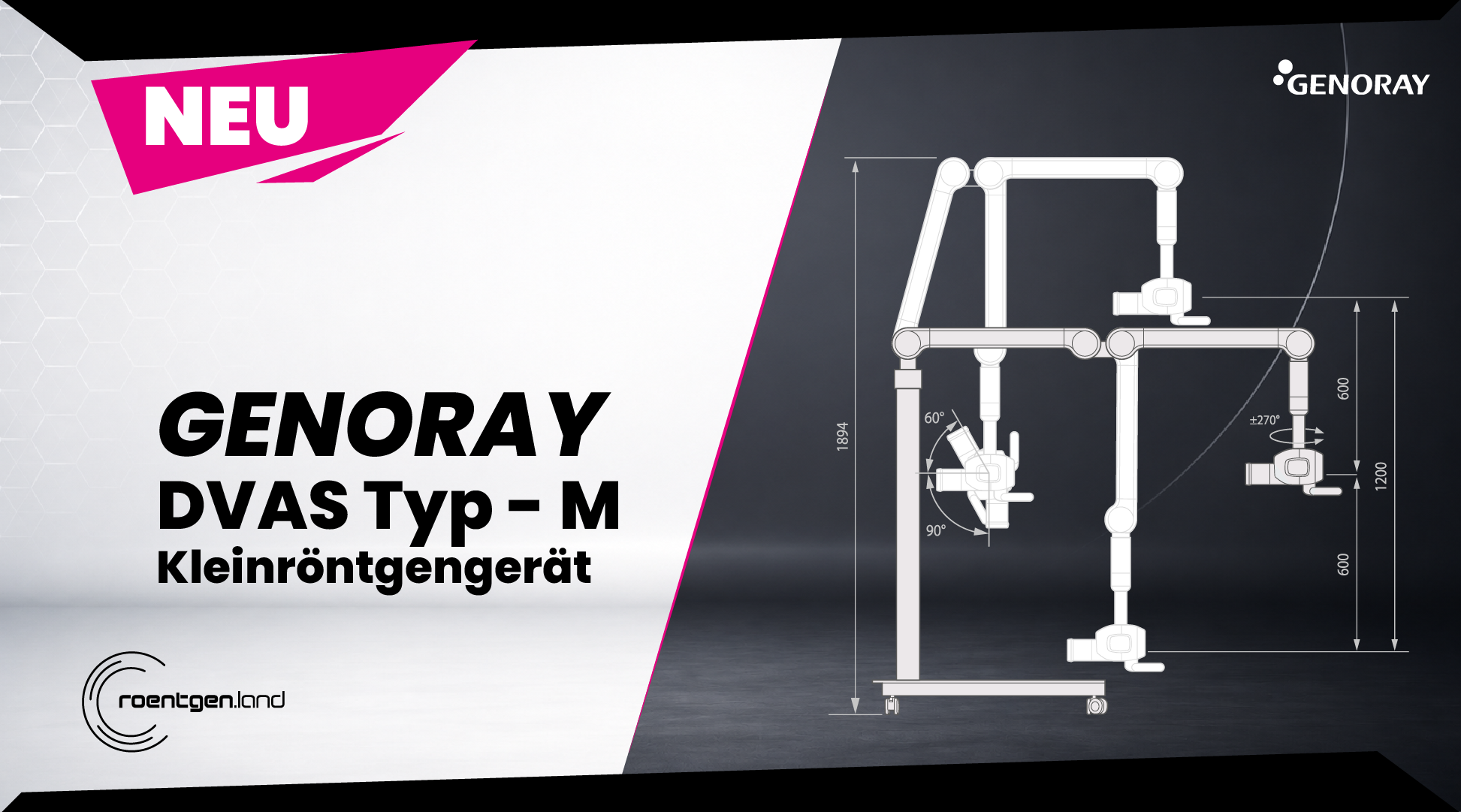 GENORAY DVAS Kleinröntgen Stativ NEUGERÄT | 382300