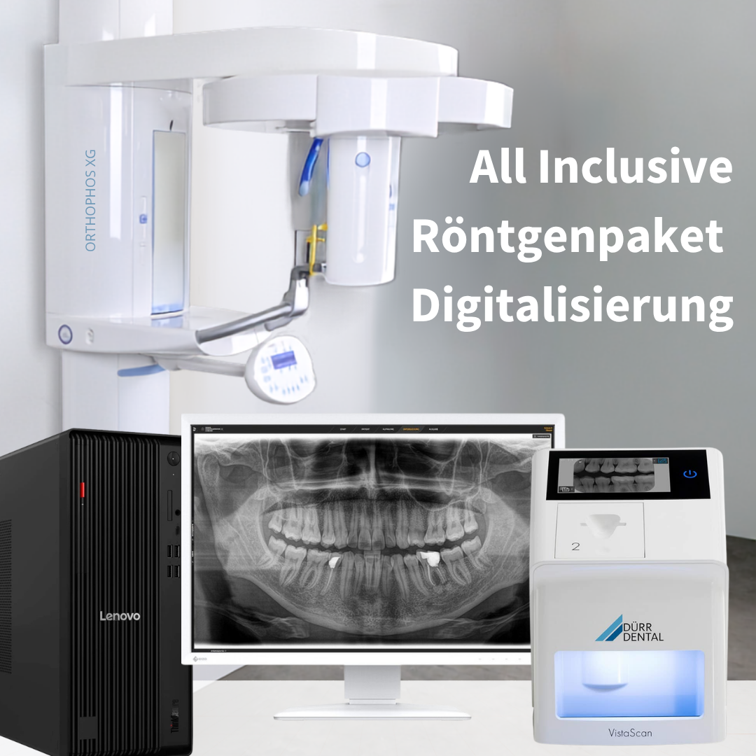 All Inclusive Röntgenpaket Digitalisierung Sirona Orthophos XG3 / XG Plus / XG5 + Dürr VistaScan Mini View 2.0 + Röntgen-PC + Befundungsmonitor + Montage + Abnahme + 12 Mon. Gewährleistung | 384755