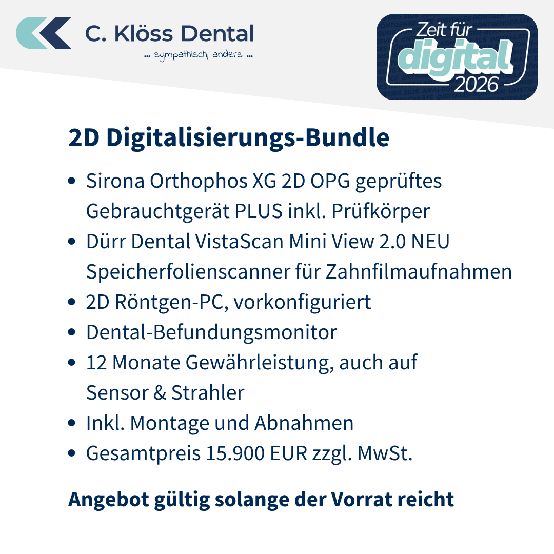 2D Digitalisierungs-Bundle | Sirona Orthophos XG 2D OPG & Dürr VistaScan Mini View 2.0 Speicherfolienscanner inkl. Montage & mehr | 384811