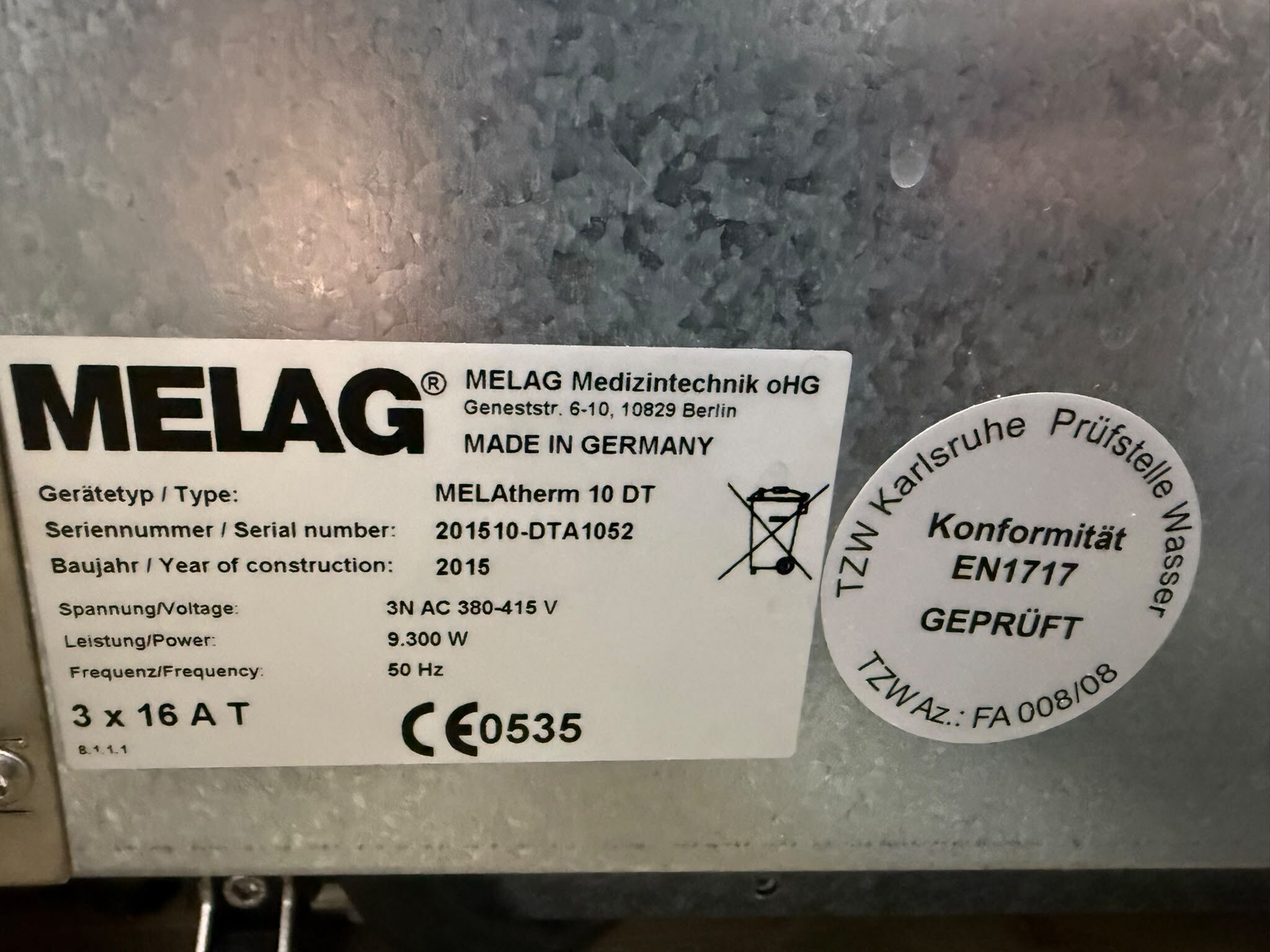 Melag Melatherm 10 DTA Thermodesinfektor 400V Reinigungs-Desinfektionsgerät | 385617