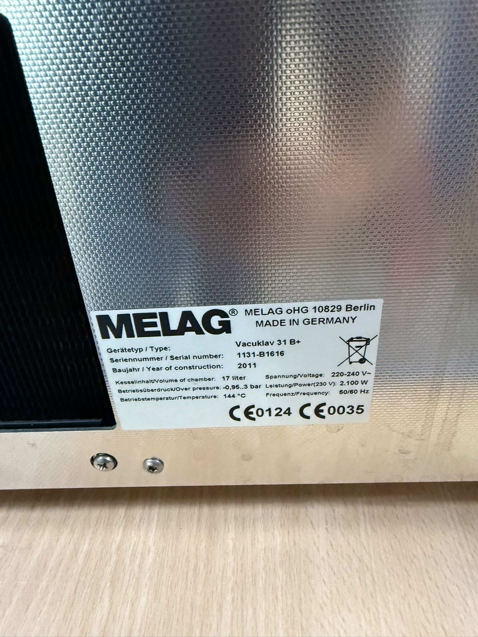 Melag Vacuklav 31B+ Sterilisator B-Klasse Autoklav Stand Alone Dental | 385646