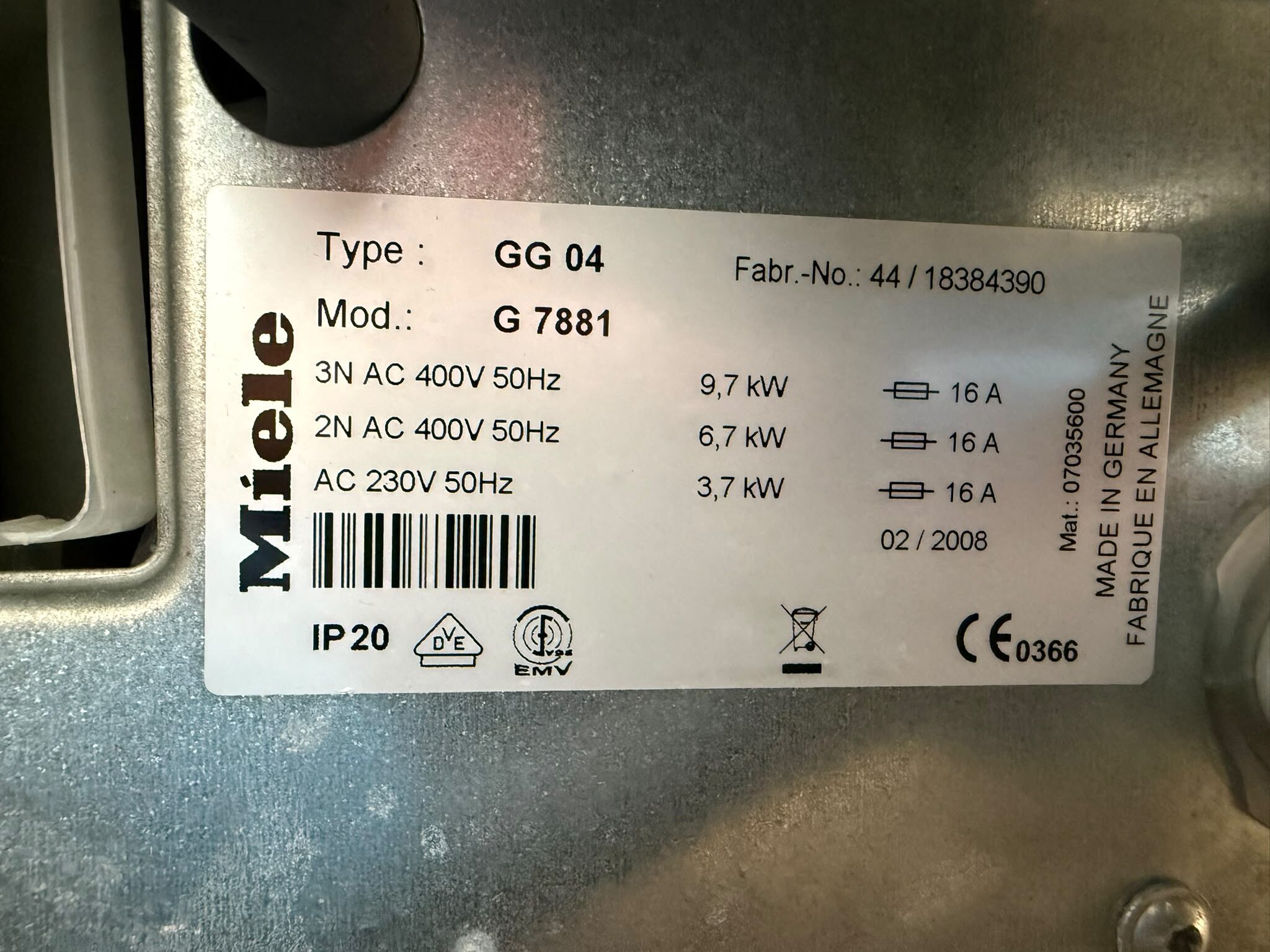 Miele G 7881 Thermodesinfektor RDG GG 04 Validierbar mit Basiskorb | 385679
