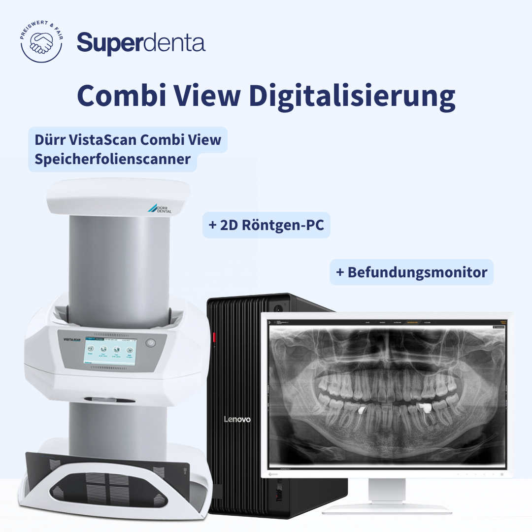 Dürr Dental VistaScan Combi View Speicherfolienscanner, NEU mit Befundungsmonitor & Workstation | 385079