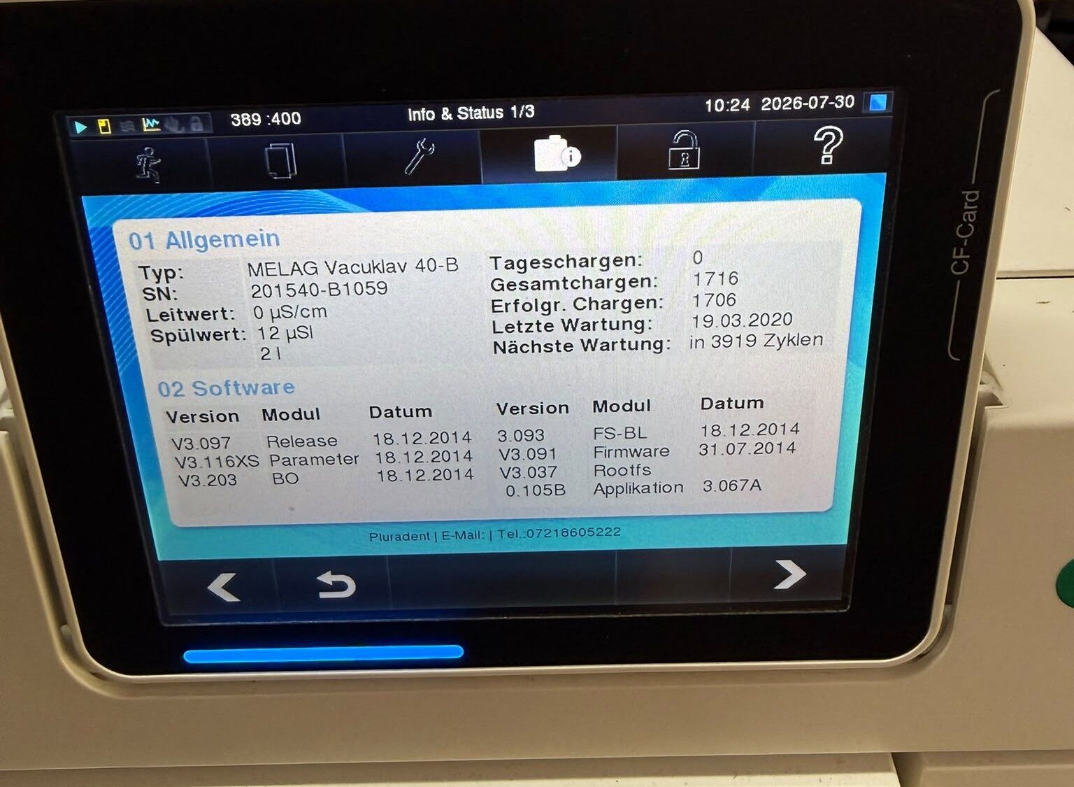 Melag Vacuklav 40B+ Sterilisator B-Klasse Autoklav | 385660