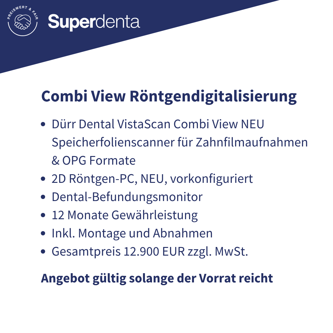 Dürr Dental VistaScan Combi View Speicherfolienscanner, NEU mit Befundungsmonitor & Workstation | 385086