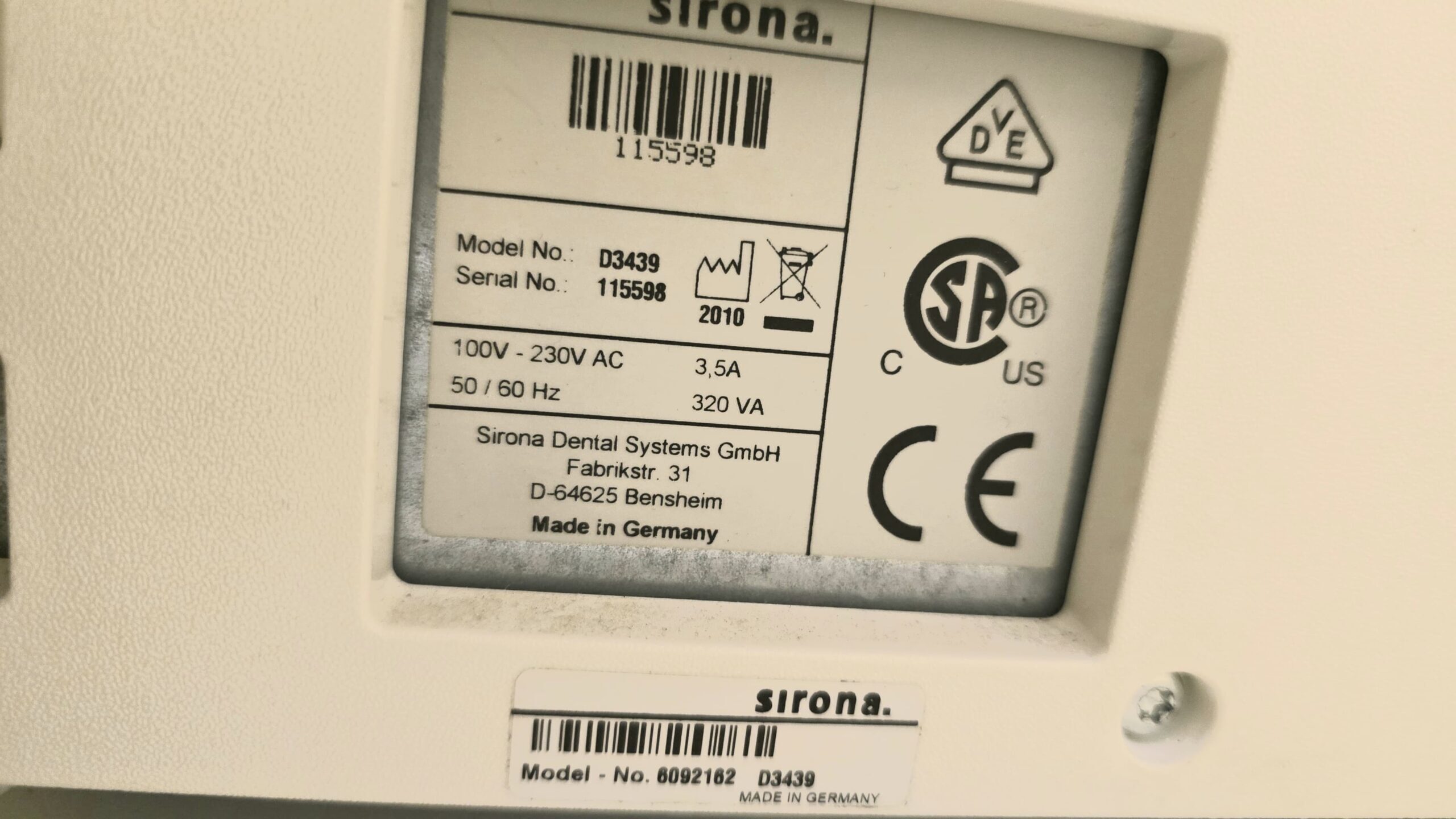 Sirona CEREC MC XL Schleif-/Fräsgerät Dental-Fräsmaschine D3439 | 384531