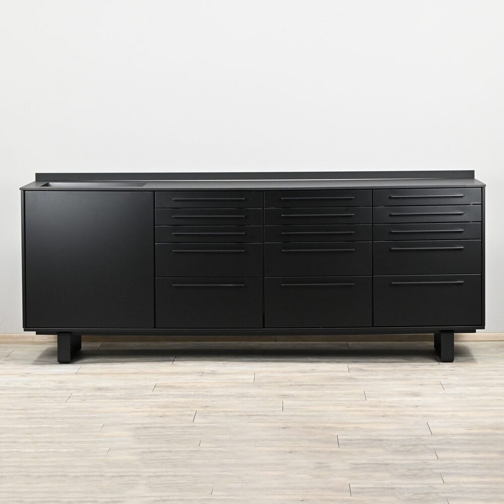 Edarredo E03 Monocolore Design Dental Behandlungszeile Schrankzeile aus Stahl | 384413